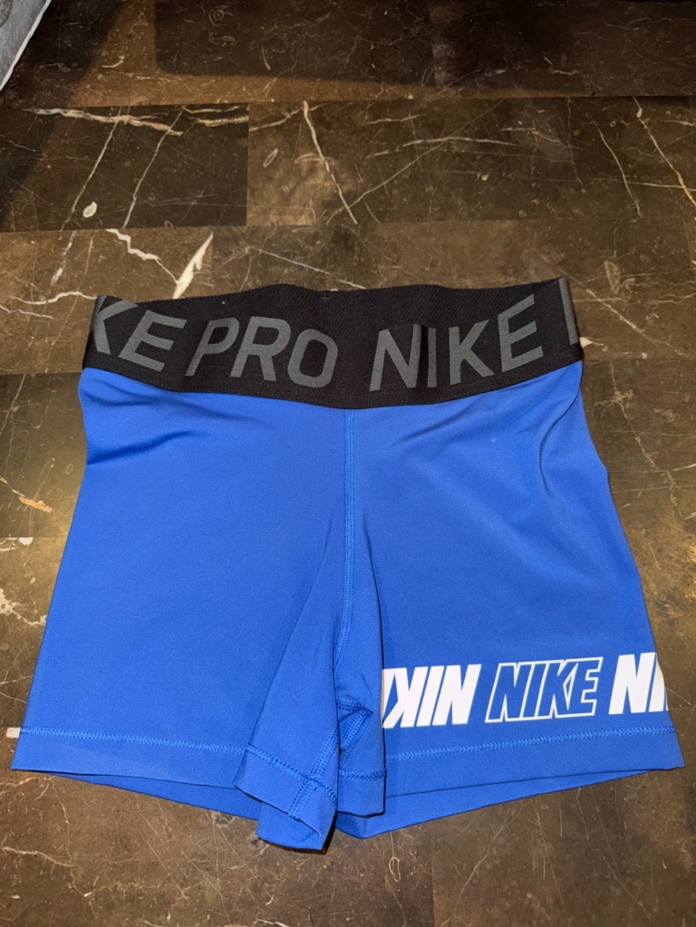 Nike Blue Pro Compression Bike Shorts with Branded Waistband